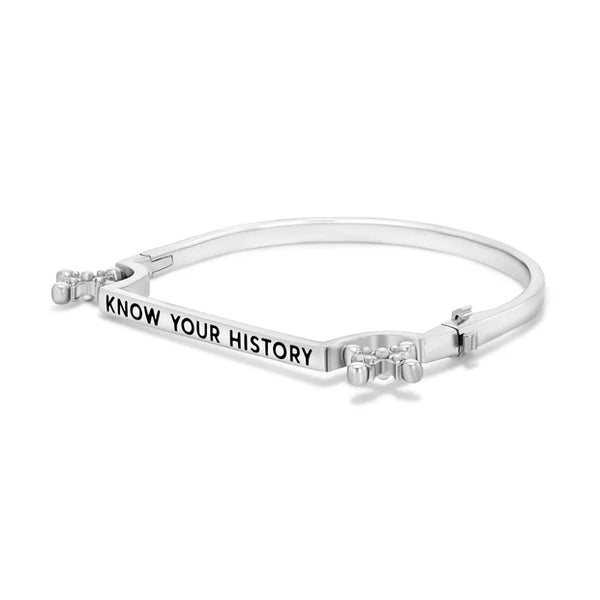 Know Your History Bracelet - White Rhodium