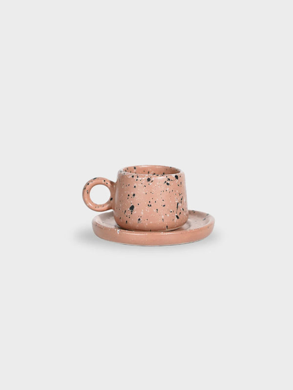 Edgewater Espresso Cup & Saucer in Chai Speckled