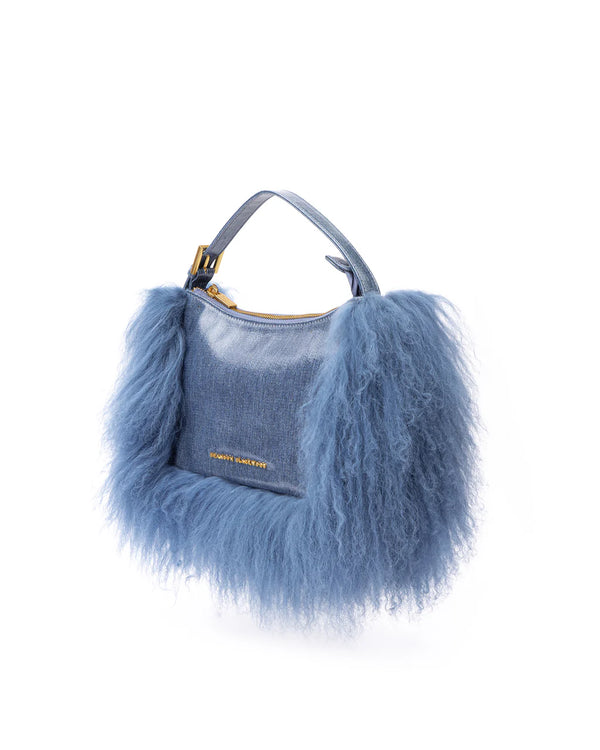 Cortni Bag in Wax Denim + Blue Wool