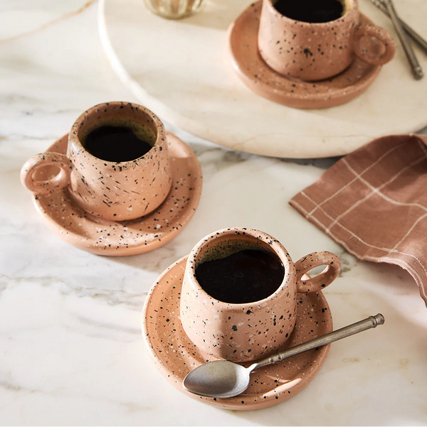 Edgewater Espresso Cup & Saucer in Chai Speckled