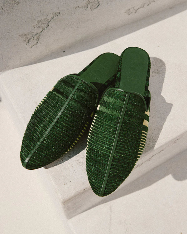 Womens Lounge Slippers in Iroko Green