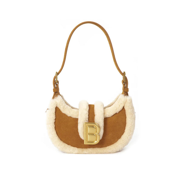 Luna Bag in Suede + Shearling