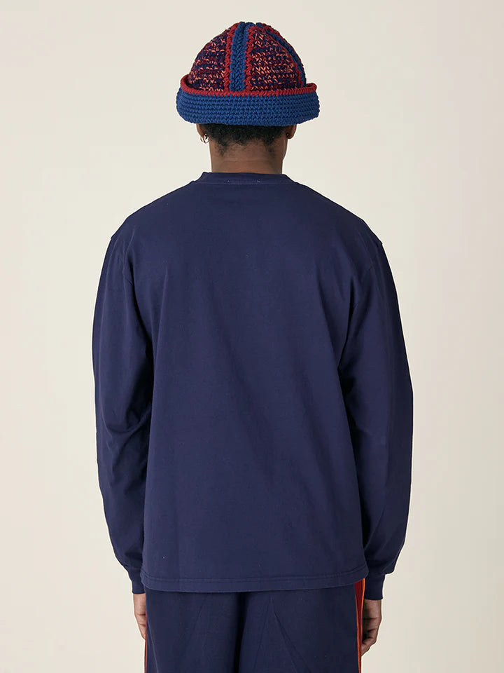 L/S WREATH T-SHIRT - NAVY