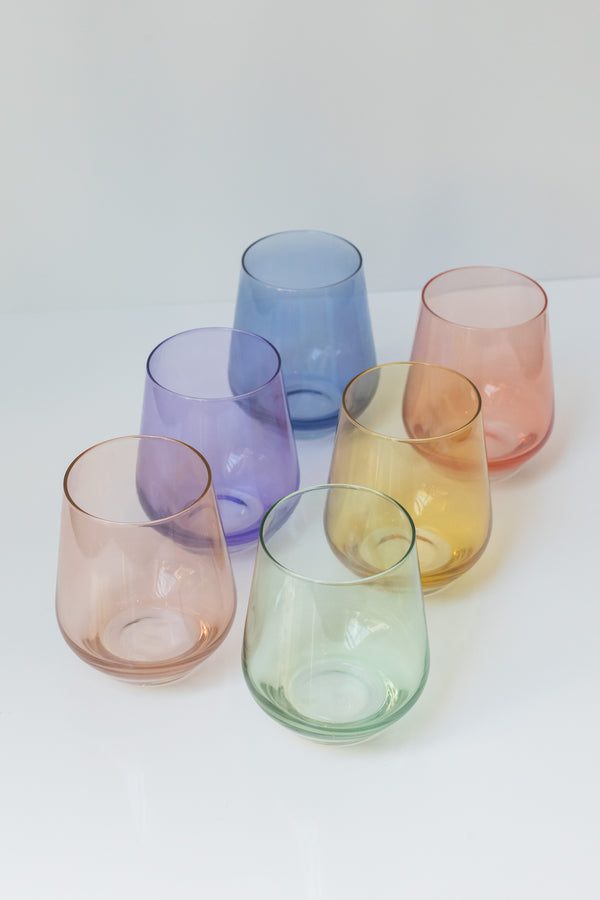 Stemless Wine Set in Mixed Pastel