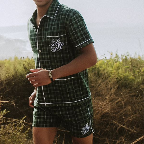 Bogart PJ Short in Green Tartan