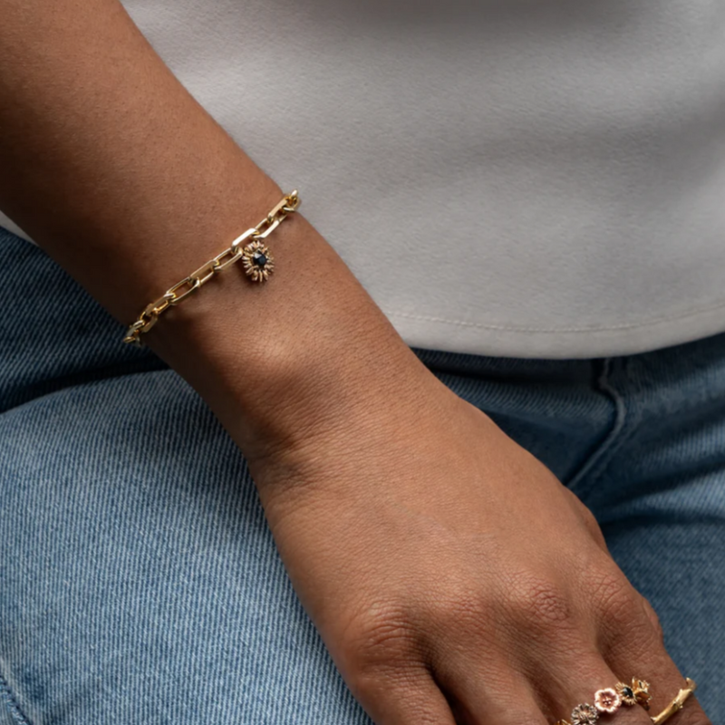 Flora 14k Maxi Sunflower Charm Bracelet