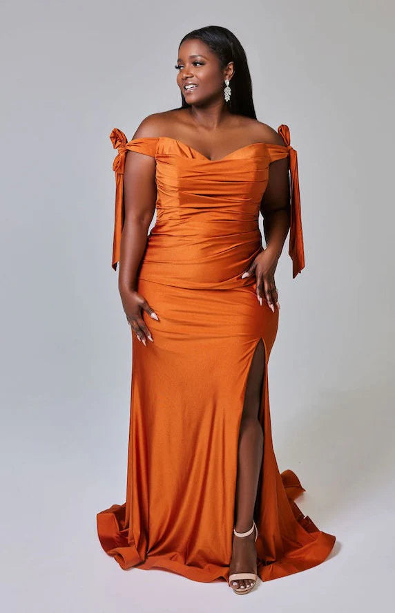 The Tianna Gown in Burnt Sienna