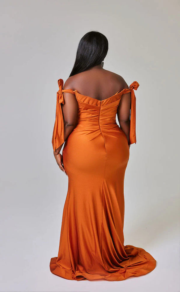 The Tianna Gown in Burnt Sienna