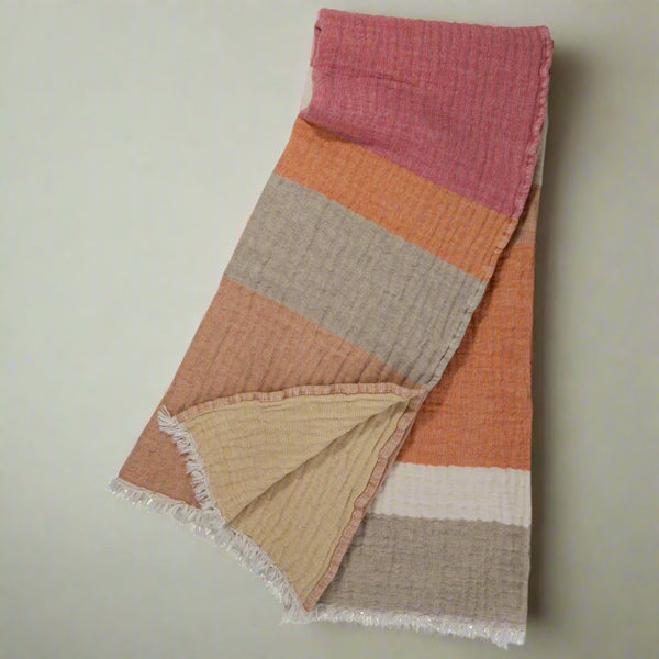 Cozi Stripe Throw in Orange/Pink