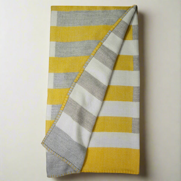 Sonia Stripe Throw in Goldenrod/Heather