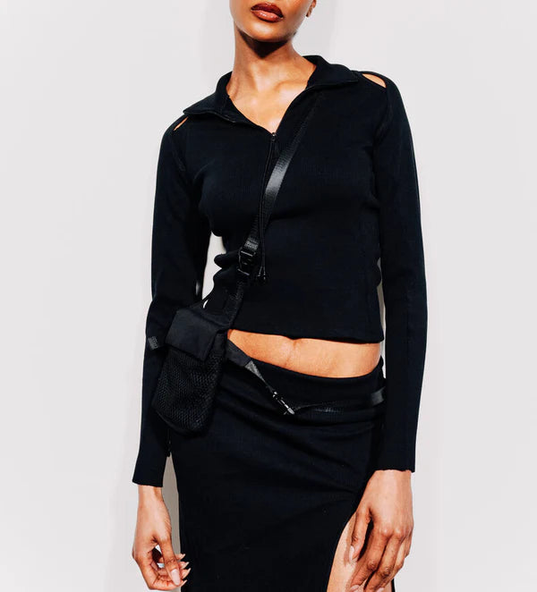 Mesh Multi-Way Pouch in Black